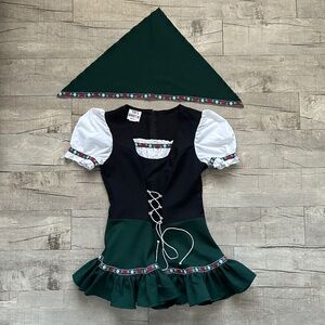 Tabi's Characters Oktoberfest Green Floral Retro Bavarian Costume Scarf MED
